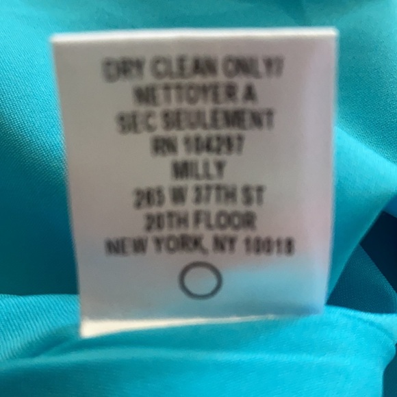 Milly Silk Leather Strap Flyaway Aqua Blue Tank Top Camisole - XS - Picture 13 of 15